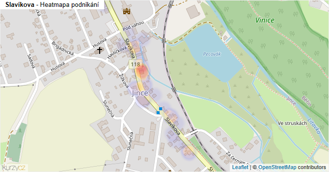 Slavíkova - mapa podnikání