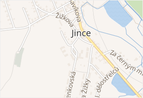 Slunečná v obci Jince - mapa ulice