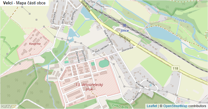 Velcí - mapa části obce