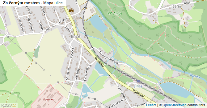 Za černým mostem - mapa ulice