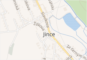Žižkova v obci Jince - mapa ulice