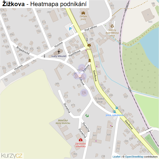 Mapa Žižkova - Firmy v ulici.