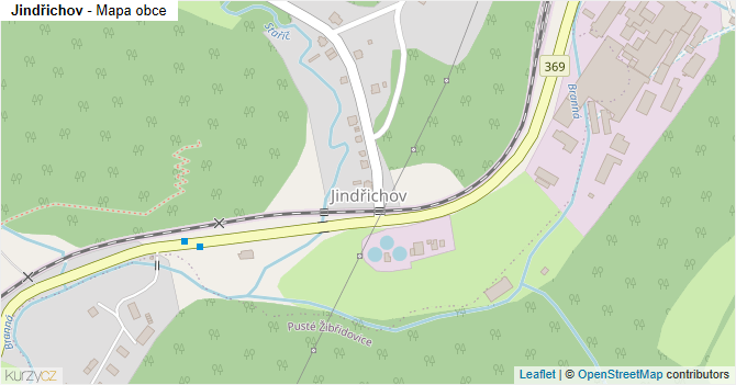 Jindřichov - mapa obce