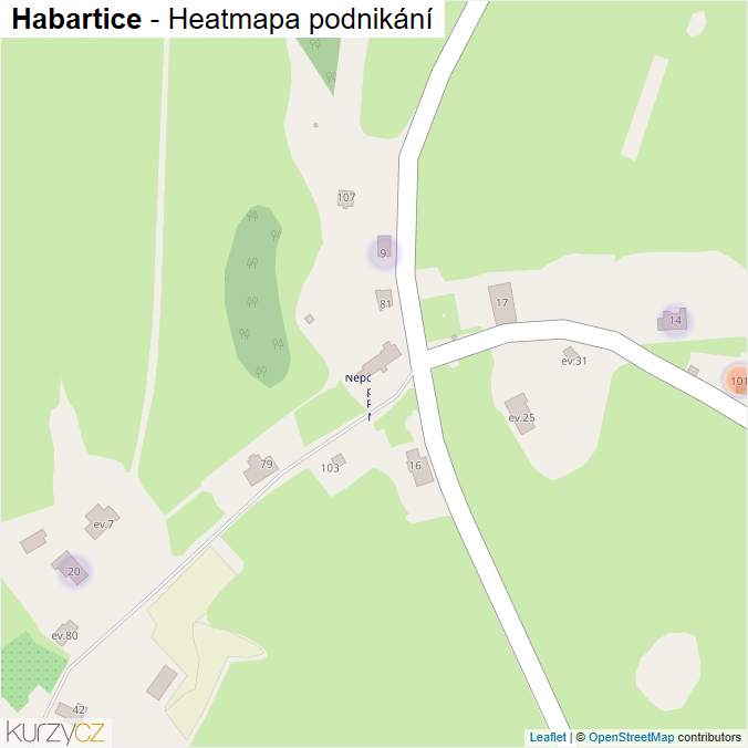 Mapa Habartice - Firmy v části obce.