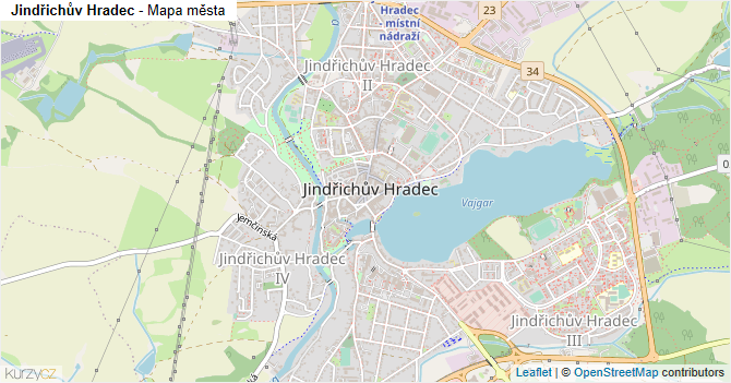 Jindřichův Hradec - mapa města