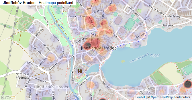 Jindřichův Hradec - mapa podnikání