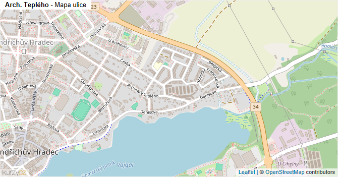 Arch. Teplého - mapa ulice