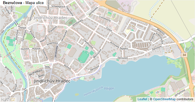 Bezručova - mapa ulice