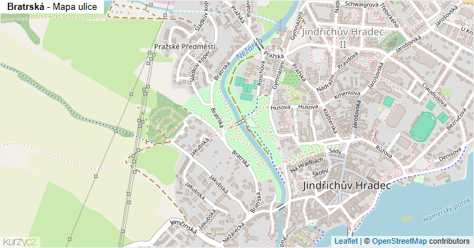Bratrská - mapa ulice