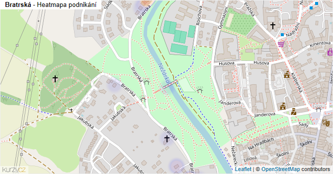Bratrská - mapa podnikání
