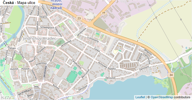 Česká - mapa ulice