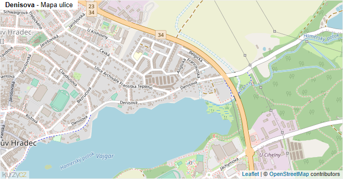 Denisova - mapa ulice