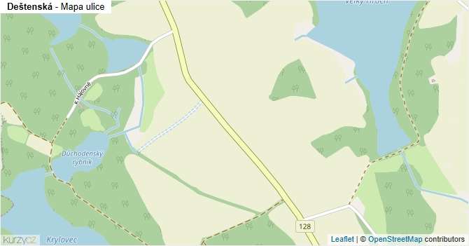 Deštenská - mapa ulice