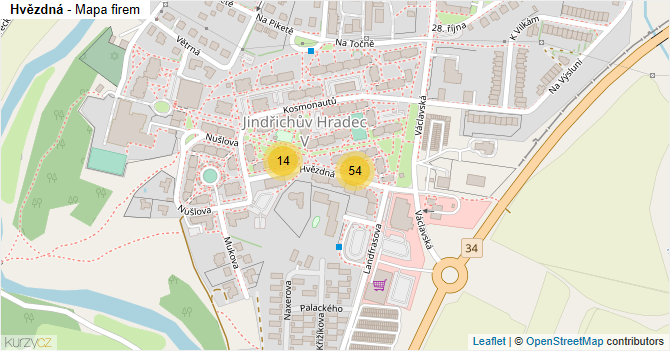 Hvězdná - mapa firem