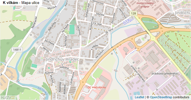 K vilkám - mapa ulice