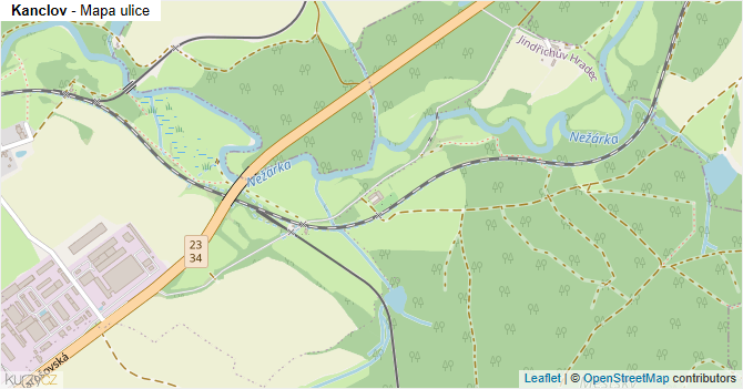 Kanclov - mapa ulice
