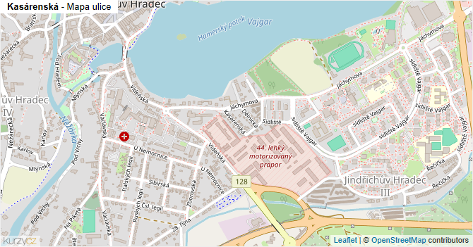 Kasárenská - mapa ulice