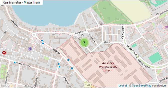 Kasárenská - mapa firem