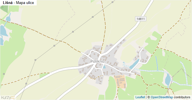 Lišná - mapa ulice