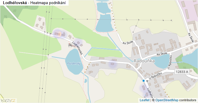 Lodhéřovská - mapa podnikání