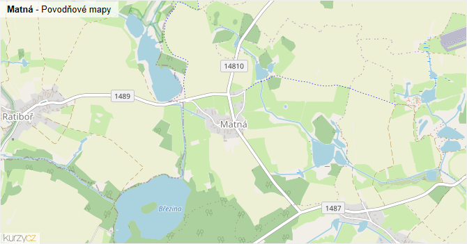 Matná - záplavové mapy stoleté vody