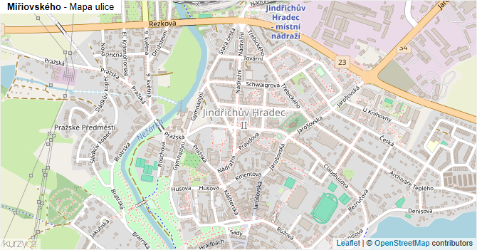 Miřiovského - mapa ulice