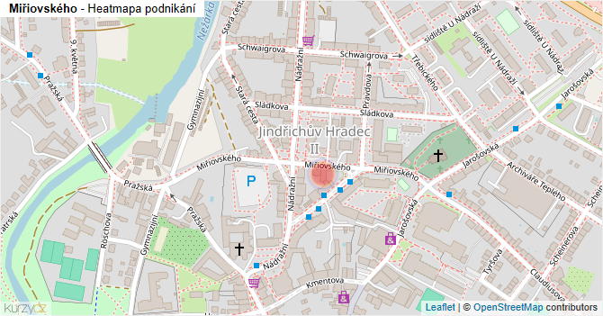 Miřiovského - mapa podnikání
