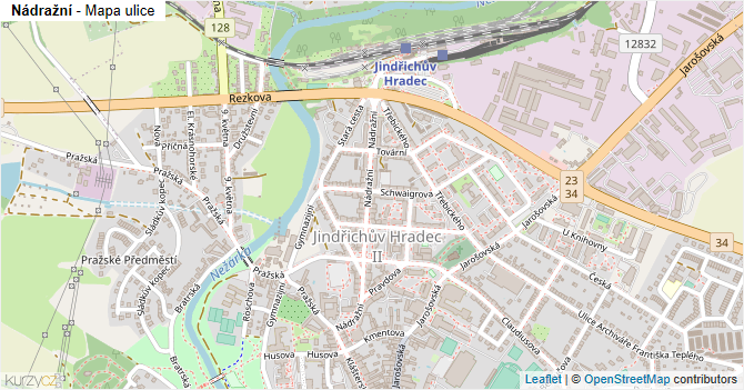 Nádražní - mapa ulice
