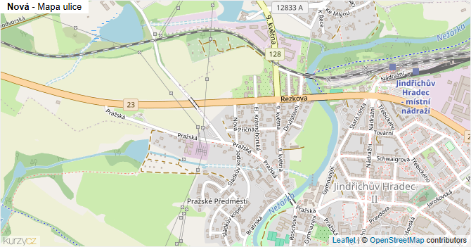 Nová - mapa ulice