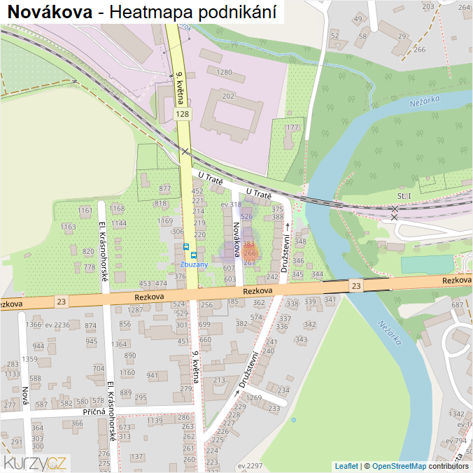 Mapa Novákova - Firmy v ulici.