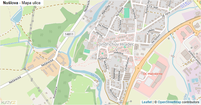 Nušlova - mapa ulice