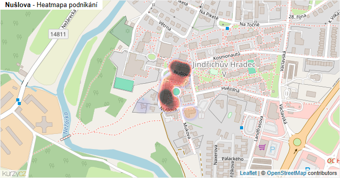 Nušlova - mapa podnikání