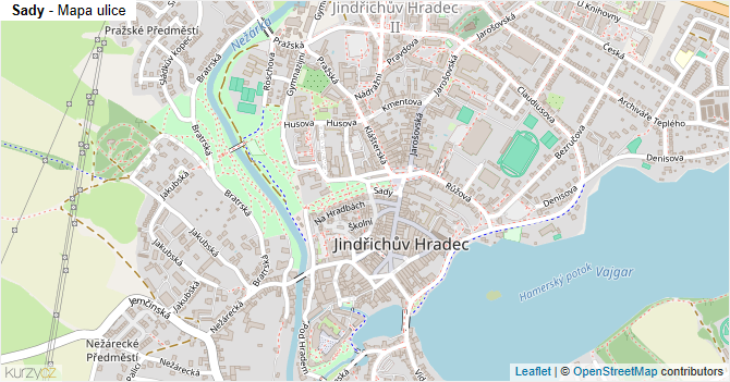 Sady - mapa ulice