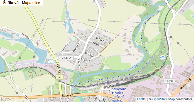 Šeříková - mapa ulice