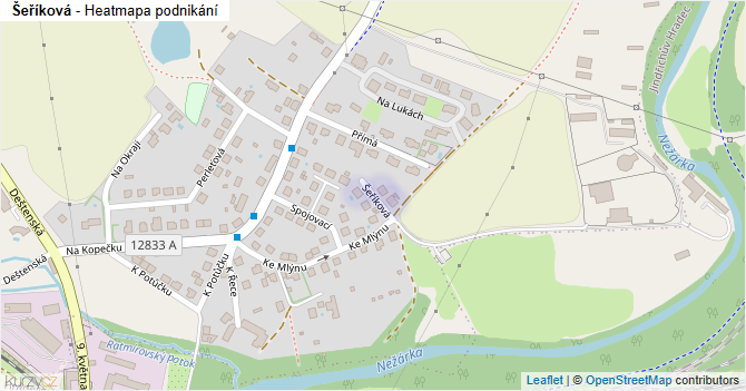 Šeříková - mapa podnikání