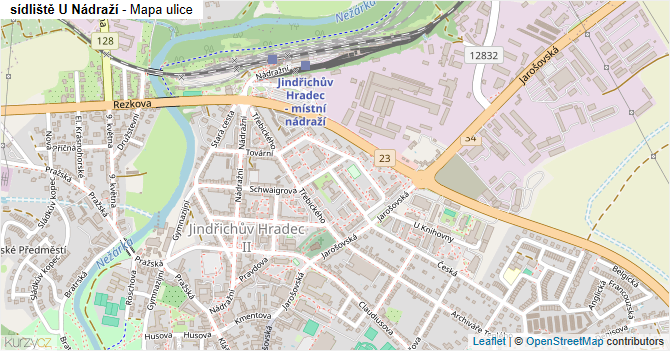sídliště U Nádraží - mapa ulice