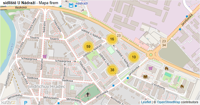 sídliště U Nádraží - mapa firem