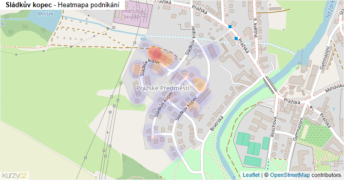 Sládkův kopec - mapa podnikání