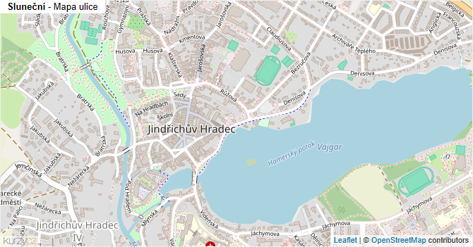 Sluneční - mapa ulice