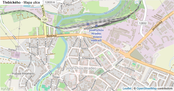 Třebického - mapa ulice