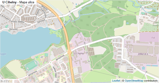 U Cihelny - mapa ulice