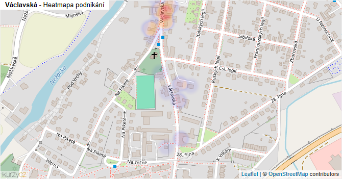 Václavská - mapa podnikání