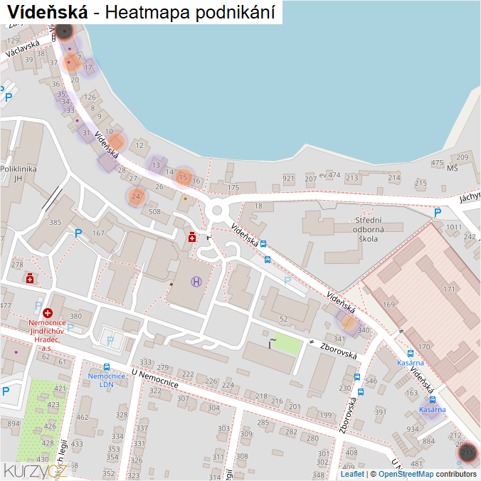 Mapa Vídeňská - Firmy v ulici.