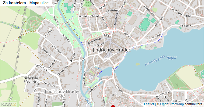 Za kostelem - mapa ulice