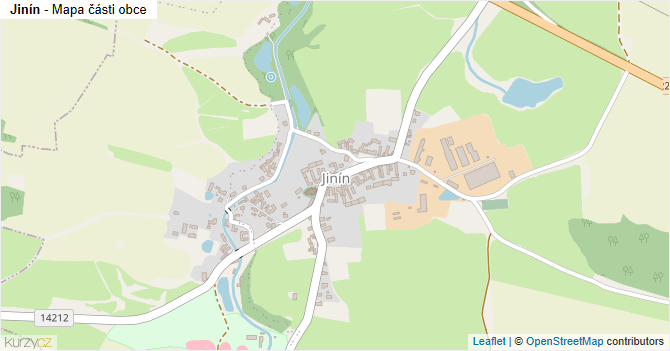 Jinín - mapa části obce