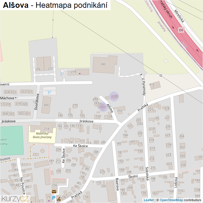 Mapa Alšova - Firmy v ulici.