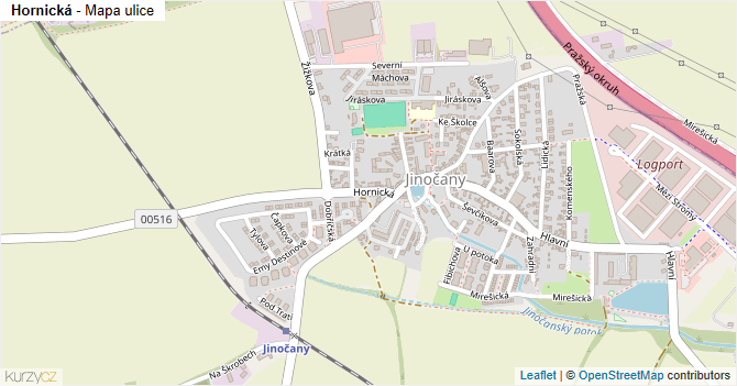 Hornická - mapa ulice