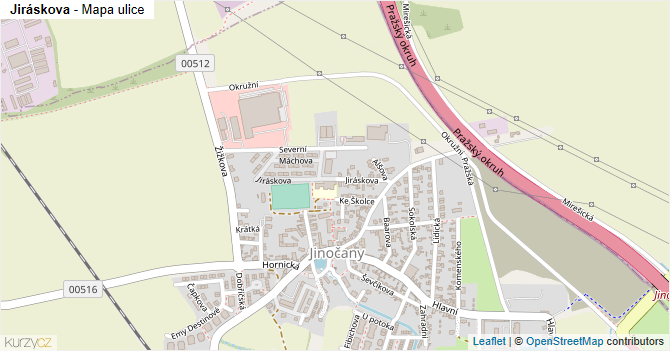 Jiráskova - mapa ulice