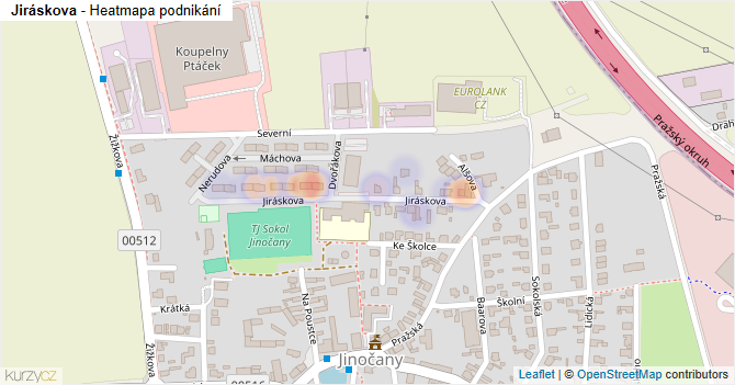Jiráskova - mapa podnikání