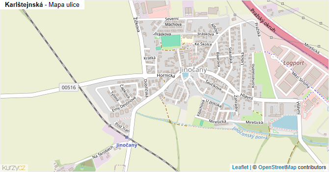 Karlštejnská - mapa ulice